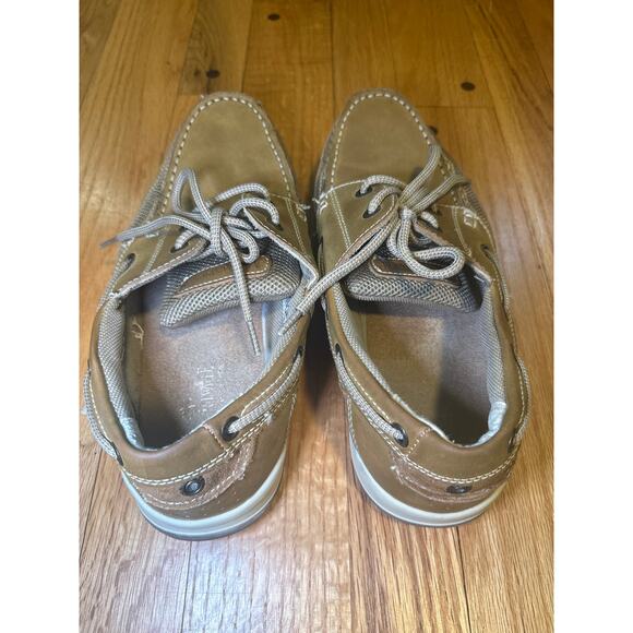 Margaritaville Anchor Boat Shoes Mens Sz 10 Tan Leather Mesh Casual Loafers main image 5